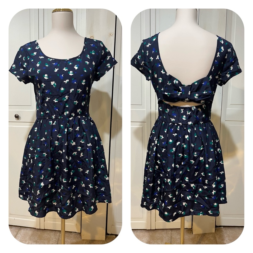 Keds Navy Floral Backless Dress